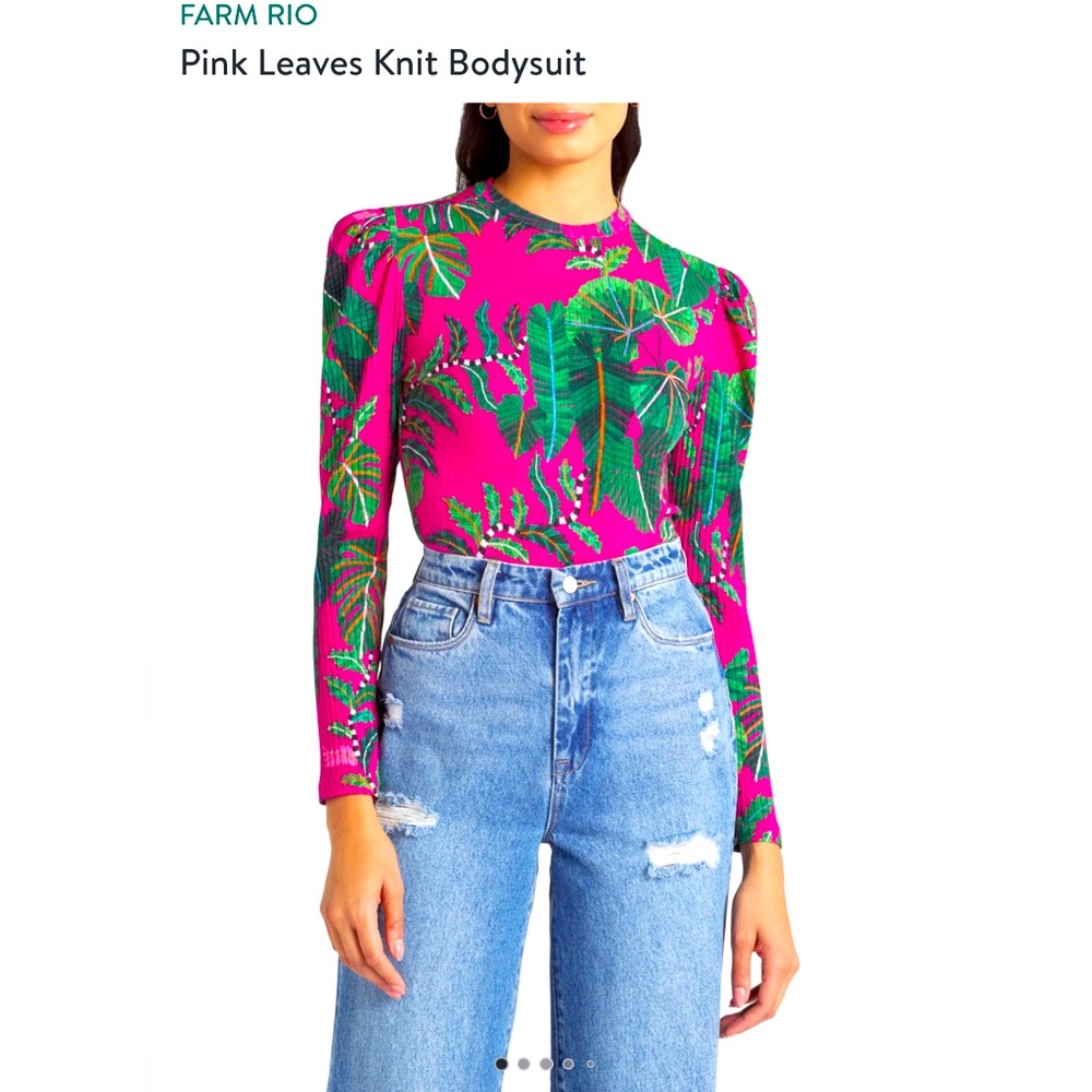 Pink leaves Farm Rio Bodysuit